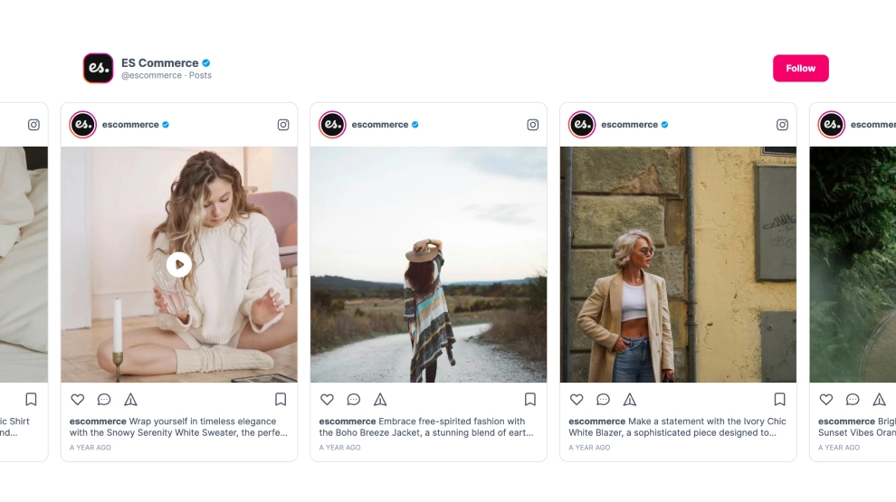 Classic Instagram Slider Widget