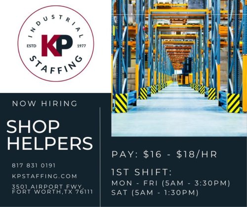 Photo post from KP Staffing Agency (Fort Worth Branch).
