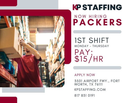 Photo post from KP Staffing Agency (Fort Worth Branch).