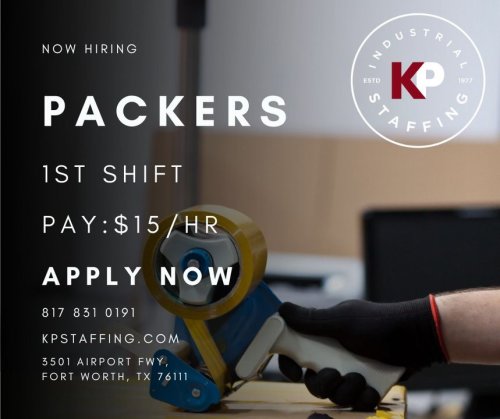 Photo post from KP Staffing Agency (Fort Worth Branch).