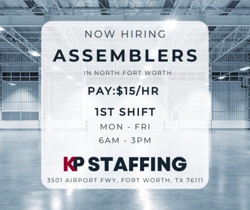 Photo post from KP Staffing Agency (Fort Worth Branch).