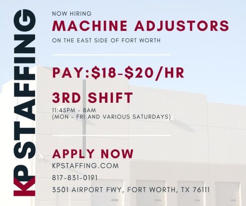 Photo post from KP Staffing Agency (Fort Worth Branch).