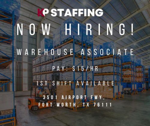 Photo post from KP Staffing Agency (Fort Worth Branch).