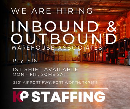 Photo post from KP Staffing Agency (Fort Worth Branch).