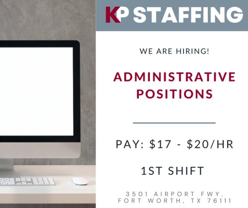 Photo post from KP Staffing Agency (Fort Worth Branch).