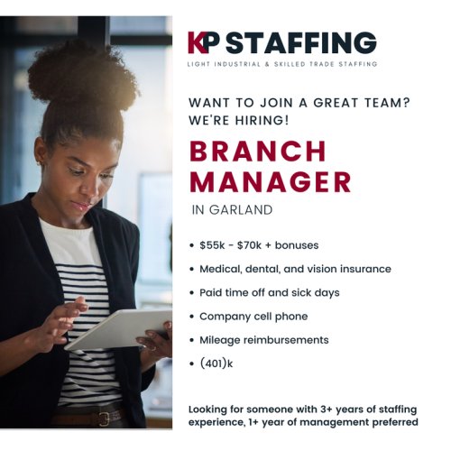 Photo post from KP Staffing Agency (Fort Worth Branch).