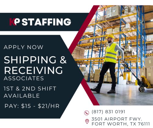 Photo post from KP Staffing Agency (Fort Worth Branch).