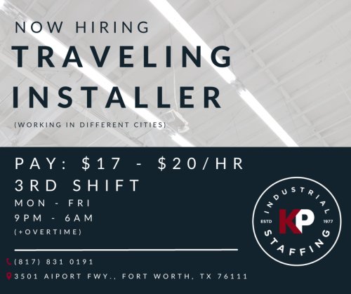 Photo post from KP Staffing Agency (Fort Worth Branch).
