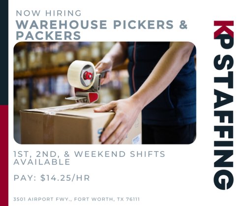 Photo post from KP Staffing Agency (Fort Worth Branch).