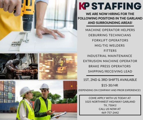 Photo post from KP Staffing Agency (Garland Branch).