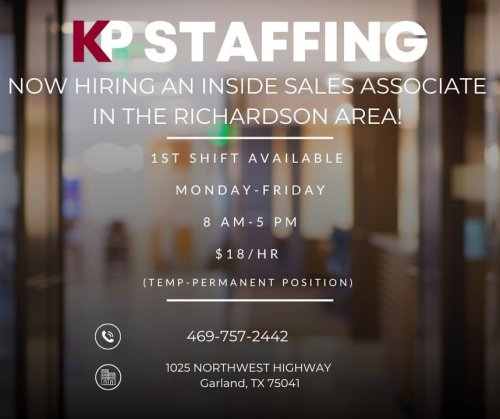 Photo post from KP Staffing Agency (Garland Branch).