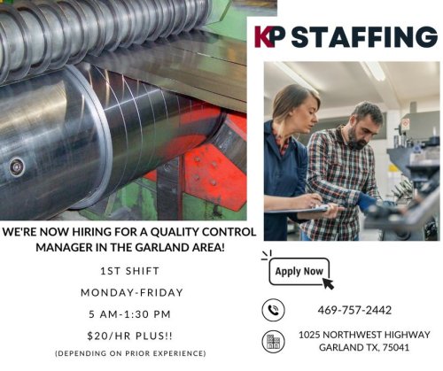 Photo post from KP Staffing Agency (Garland Branch).