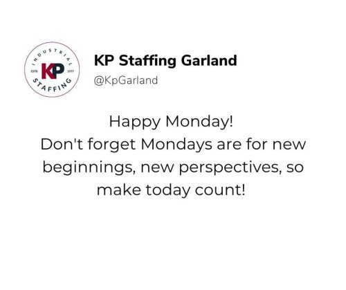 Photo post from KP Staffing Agency (Garland Branch).