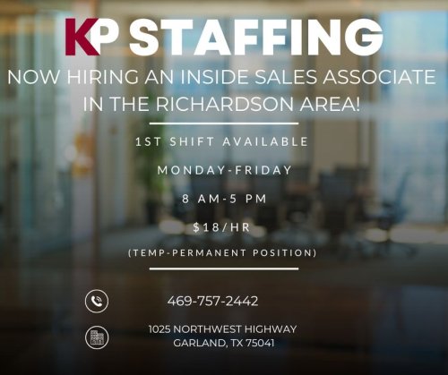Photo post from KP Staffing Agency (Garland Branch).