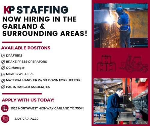 Photo post from KP Staffing Agency (Garland Branch).