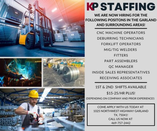 Photo post from KP Staffing Agency (Garland Branch).