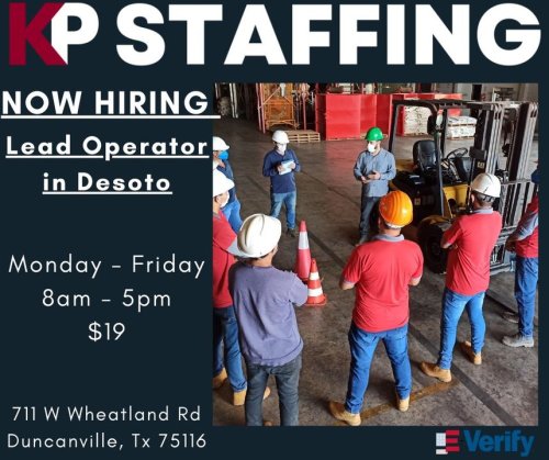 Photo post from KP Staffing Agency (Duncanville Branch).