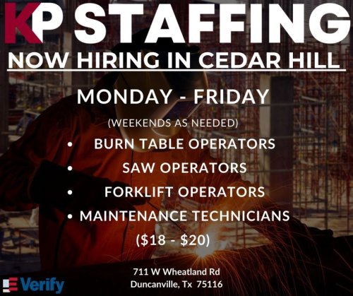 Photo post from KP Staffing Agency (Duncanville Branch).