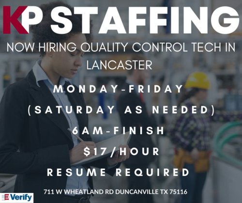 Photo post from KP Staffing Agency (Duncanville Branch).