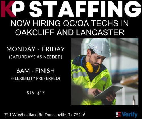 Photo post from KP Staffing Agency (Duncanville Branch).