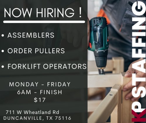 Photo post from KP Staffing Agency (Duncanville Branch).