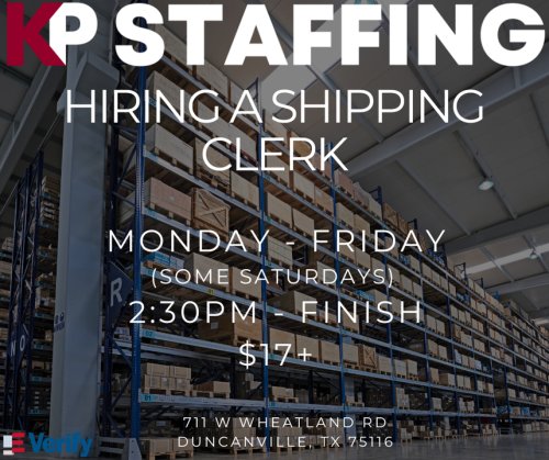Photo post from KP Staffing Agency (Duncanville Branch).