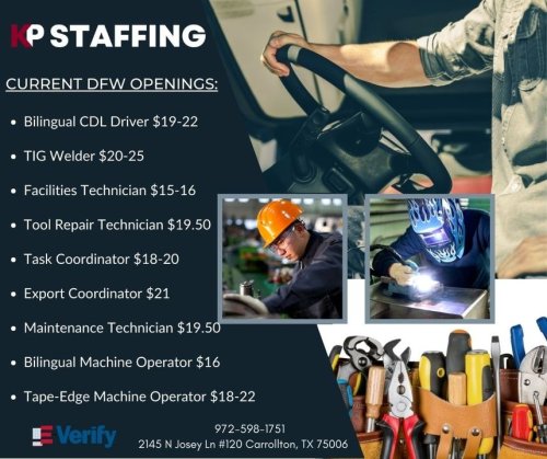 Photo post from KP Staffing Agency (Carrollton Branch).