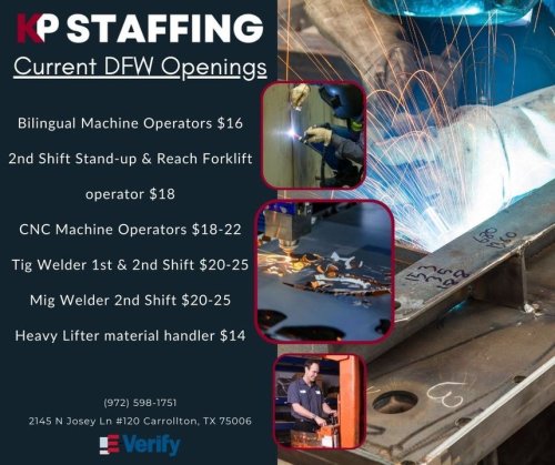 Photo post from KP Staffing Agency (Carrollton Branch).