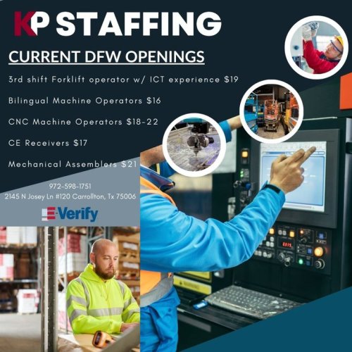 Photo post from KP Staffing Agency (Carrollton Branch).