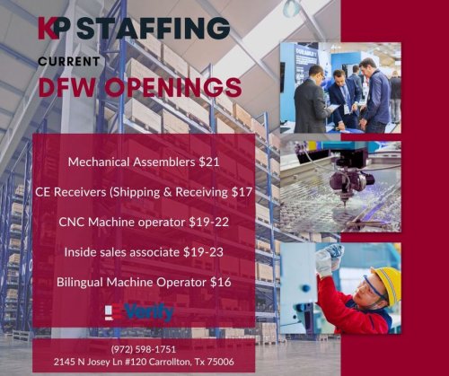 Photo post from KP Staffing Agency (Carrollton Branch).