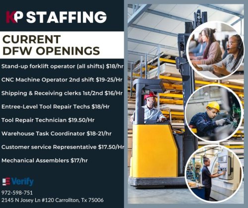 Photo post from KP Staffing Agency (Carrollton Branch).