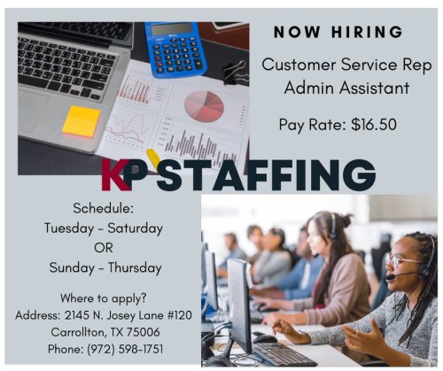 Photo post from KP Staffing Agency (Carrollton Branch).