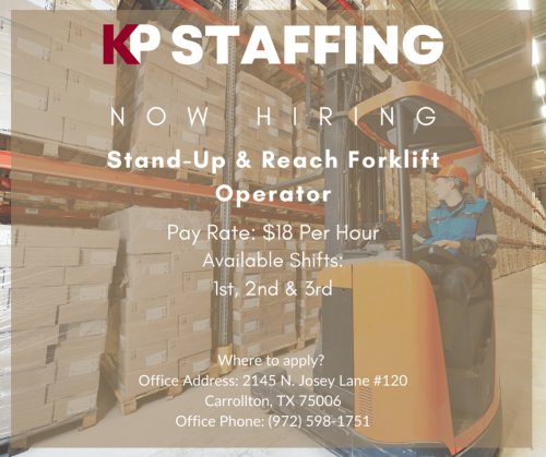 Photo post from KP Staffing Agency (Carrollton Branch).