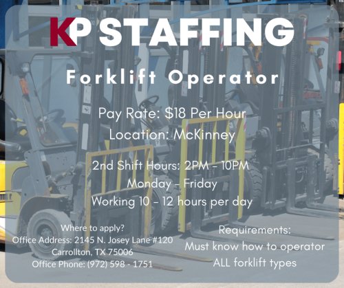 Photo post from KP Staffing Agency (Carrollton Branch).