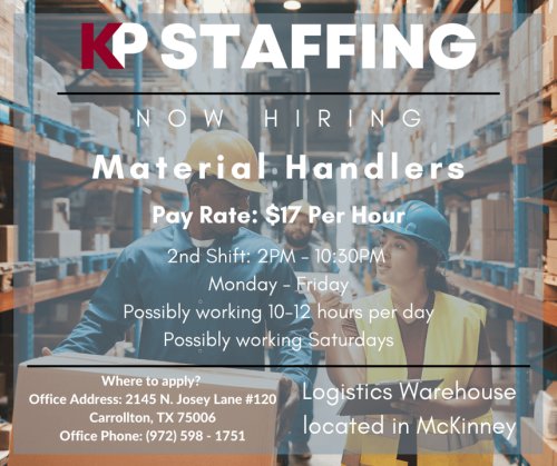 Photo post from KP Staffing Agency (Carrollton Branch).