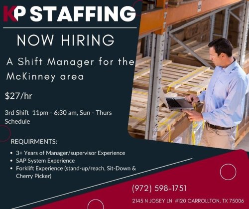 Photo post from KP Staffing Agency (Carrollton Branch).