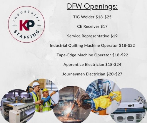 Photo post from KP Staffing Agency (Carrollton Branch).