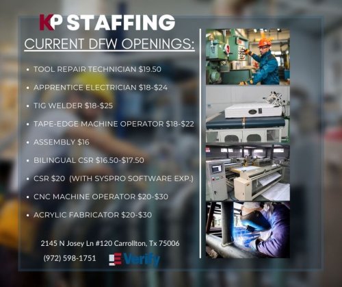 Photo post from KP Staffing Agency (Carrollton Branch).