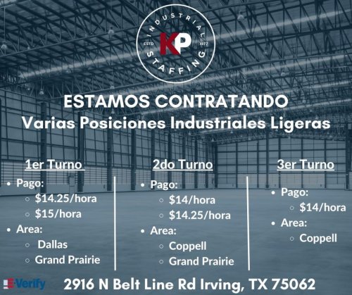 Photo post from KP Staffing Agency (Irving Branch).