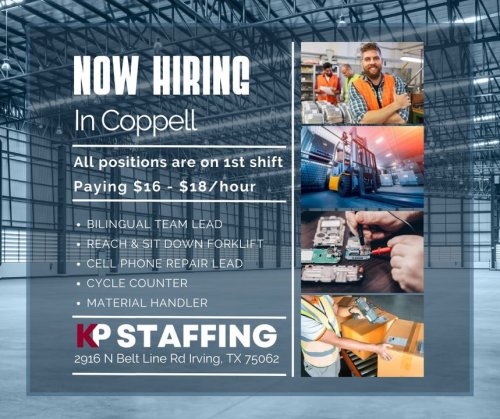 Photo post from KP Staffing Agency (Irving Branch).
