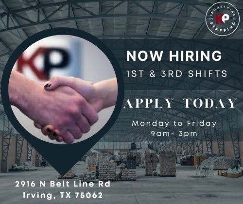 Photo post from KP Staffing Agency (Irving Branch).