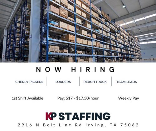 Photo post from KP Staffing Agency (Irving Branch).