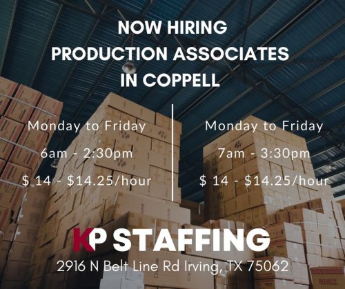 Photo post from KP Staffing Agency (Irving Branch).