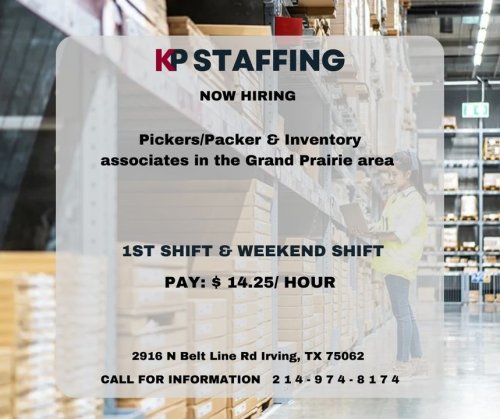 Photo post from KP Staffing Agency (Irving Branch).
