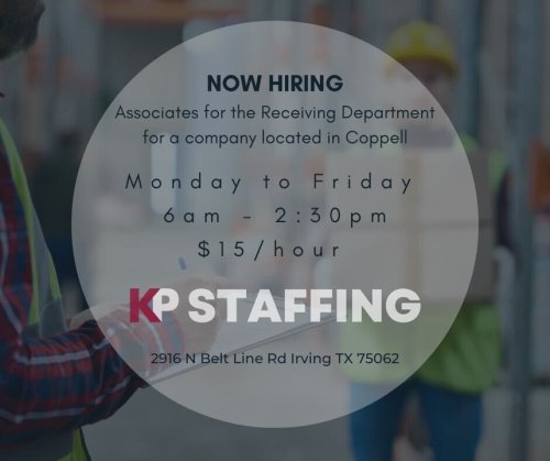 Photo post from KP Staffing Agency (Irving Branch).