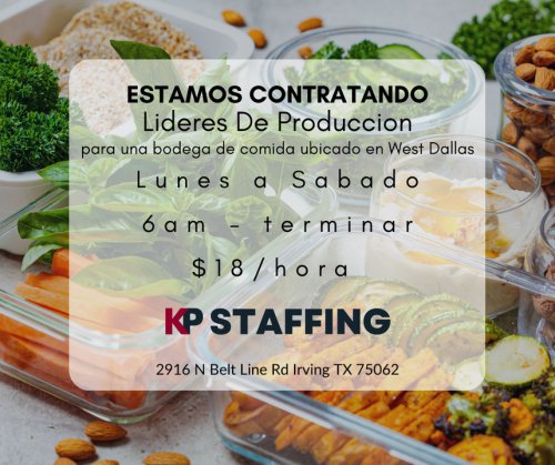 Photo post from KP Staffing Agency (Irving Branch).