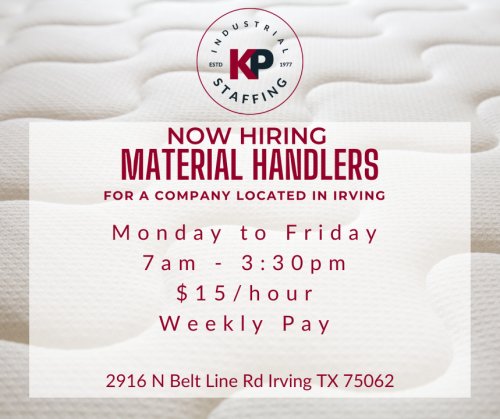 Photo post from KP Staffing Agency (Irving Branch).