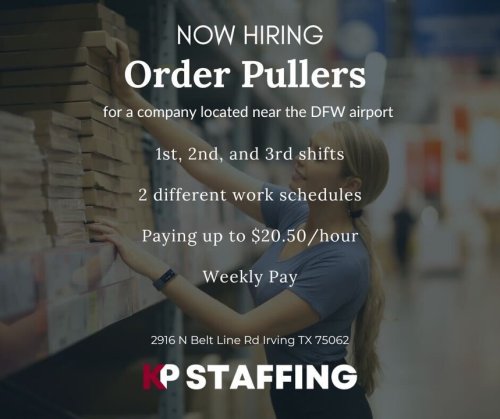 Photo post from KP Staffing Agency (Irving Branch).