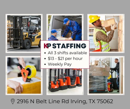Photo post from KP Staffing Agency (Irving Branch).