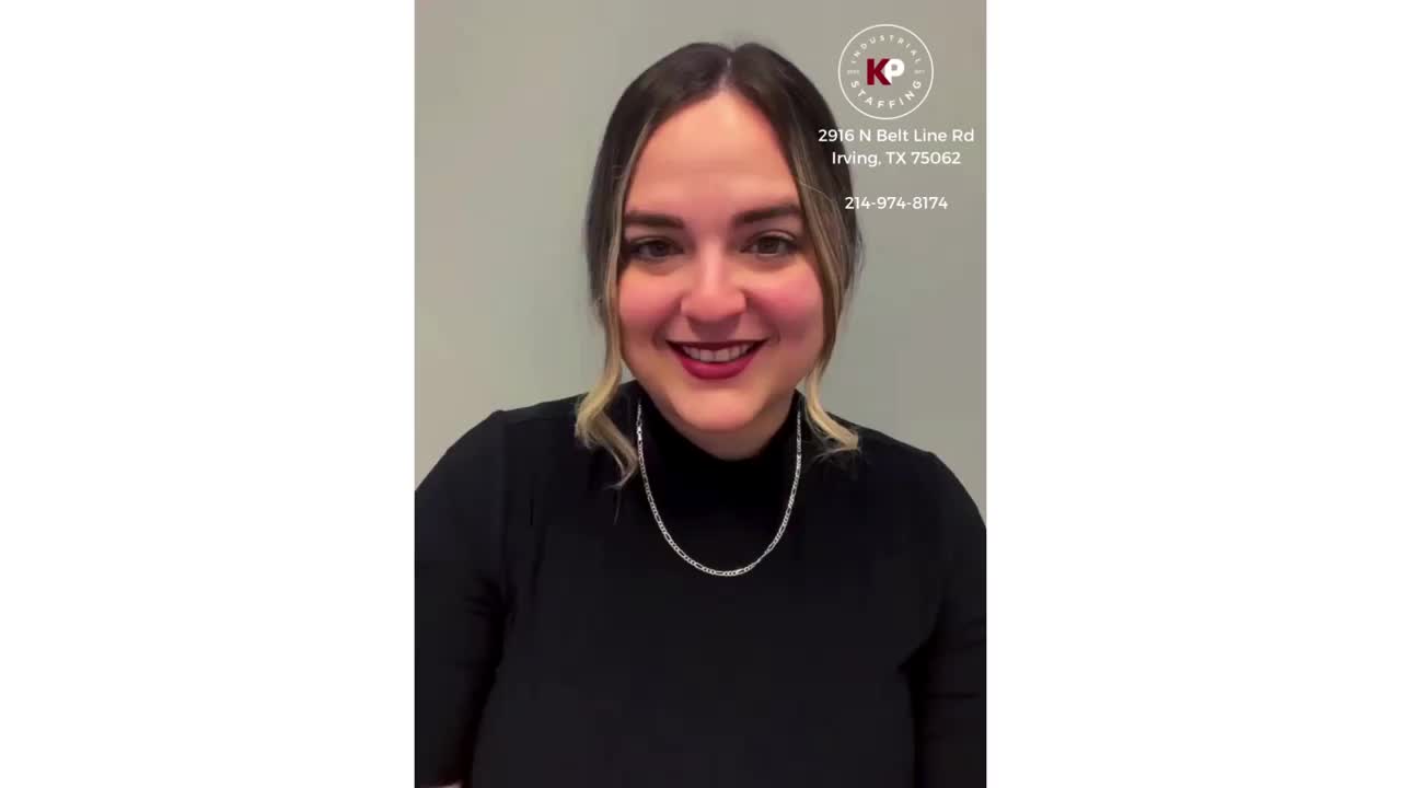 Video post from KP Staffing Agency (Irving Branch).